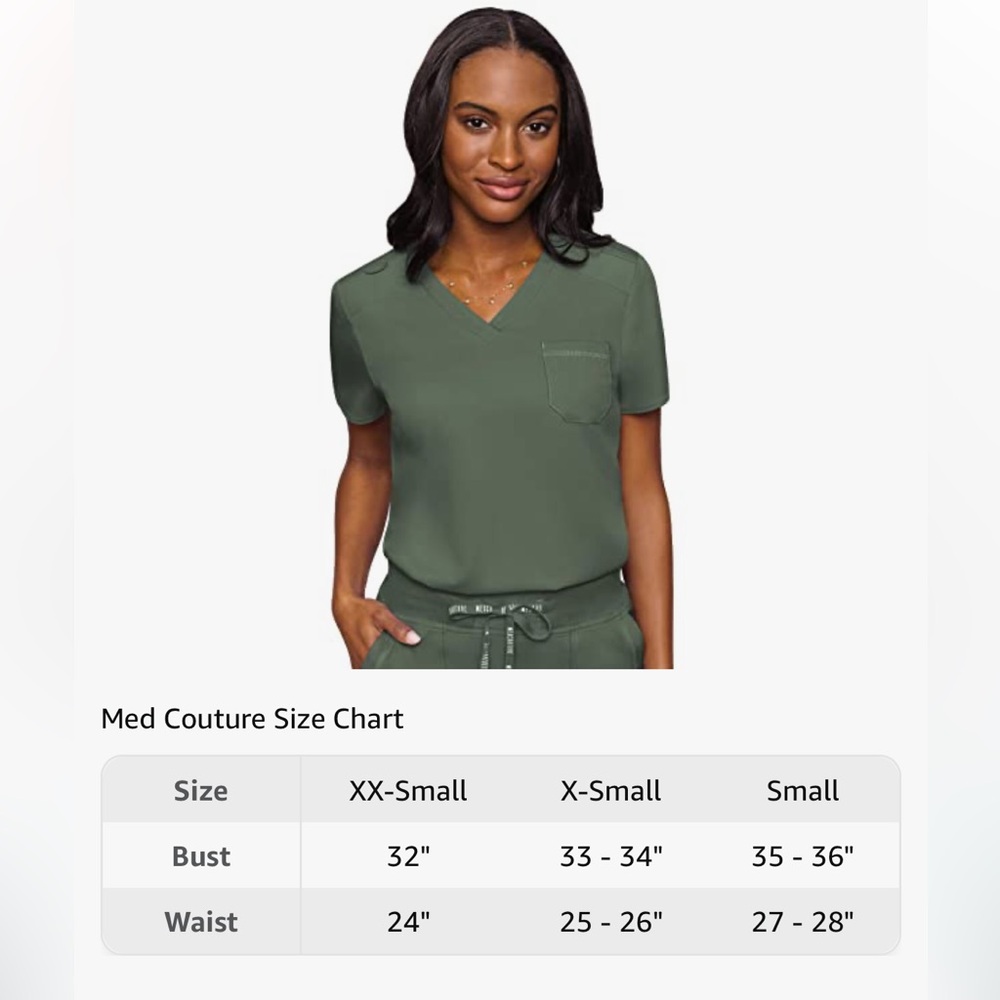 Med Couture Women's V-Neck Scrub Top - NWOT